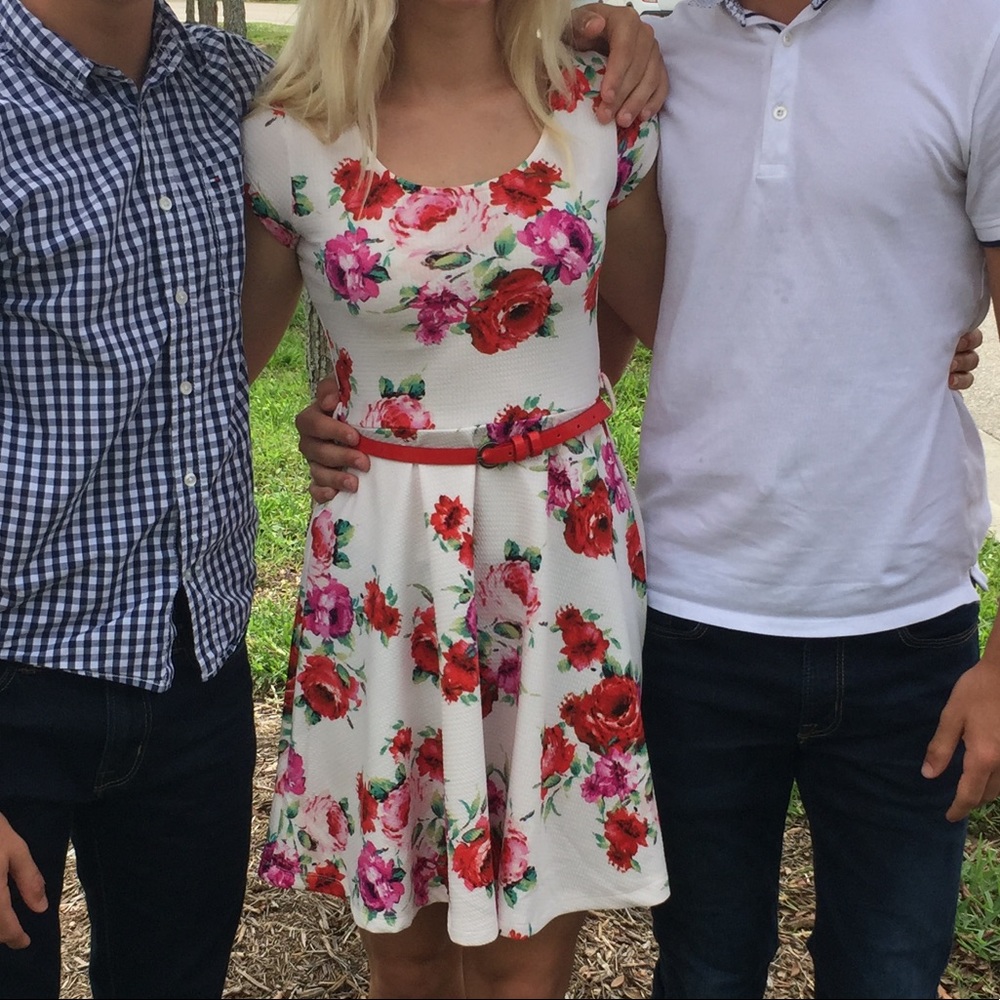 Red Floral Formal Dress